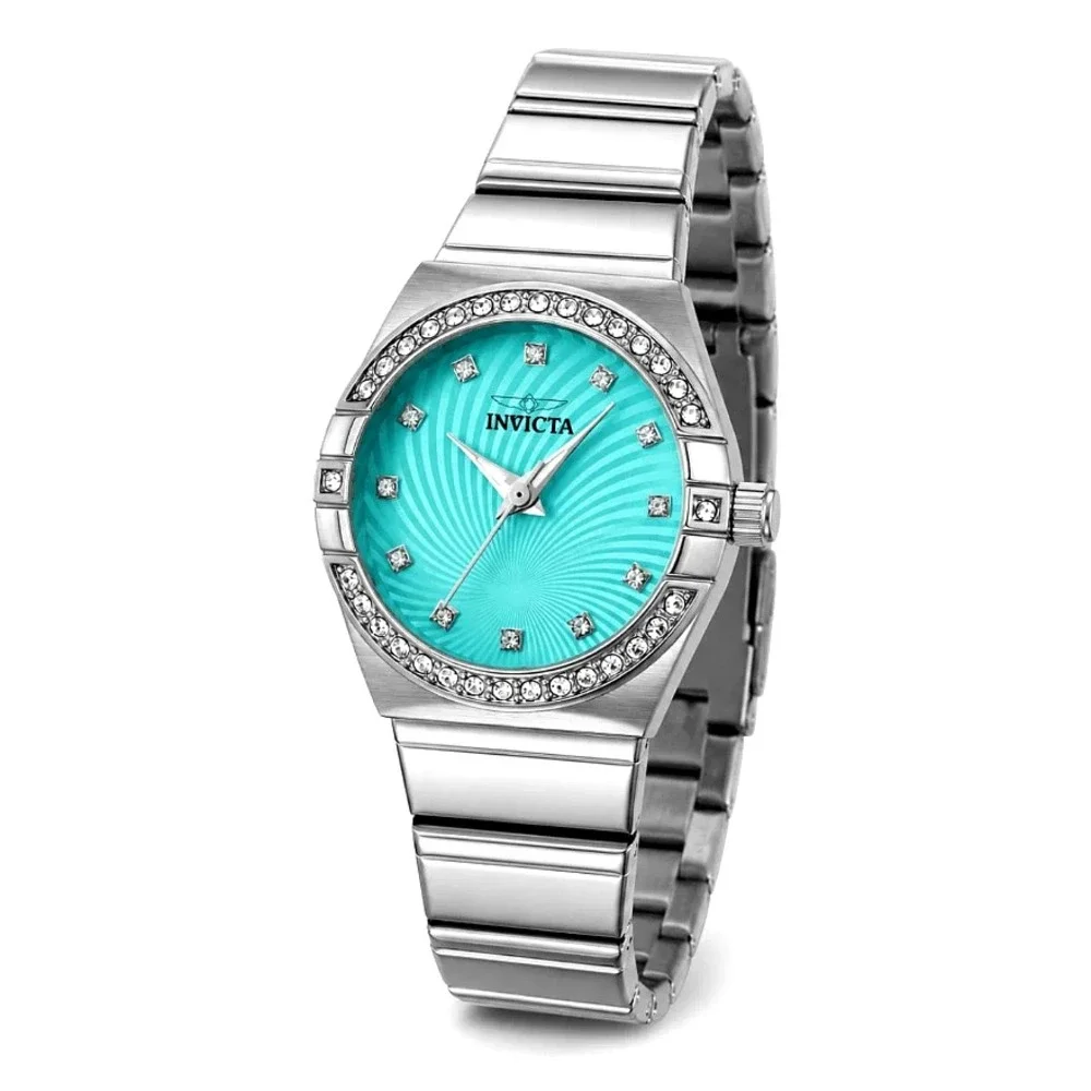 Invicta 70263 Women's Turquoise Dial Watch 27.8mm Silver Bracelet